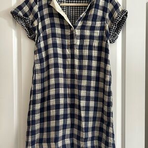 J. Crew Blue and White Checkered Dress